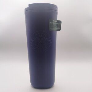 NWT Starbucks 2025 Matte Purple Blue Recycled Plastic Triangle Bottle Tumbler